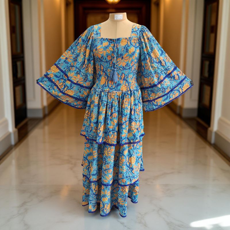 S/M Rahima Satin Crystal  Dress 57&quot; Long Jalabiya