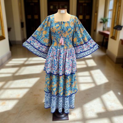 S/M Rahima Satin Crystal  Dress 57&quot; Long Jalabiya