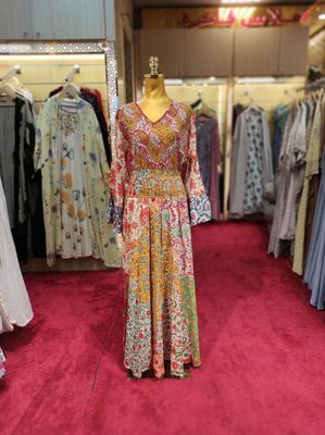 2XL/3XL Musira Multi Printed Cotton Dress 57&quot; Long Jalabiya