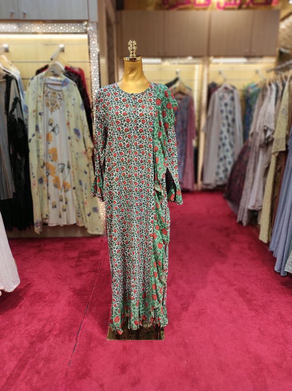 L/XL Princess Printed Cotton Dress 57&quot; Jalabiya