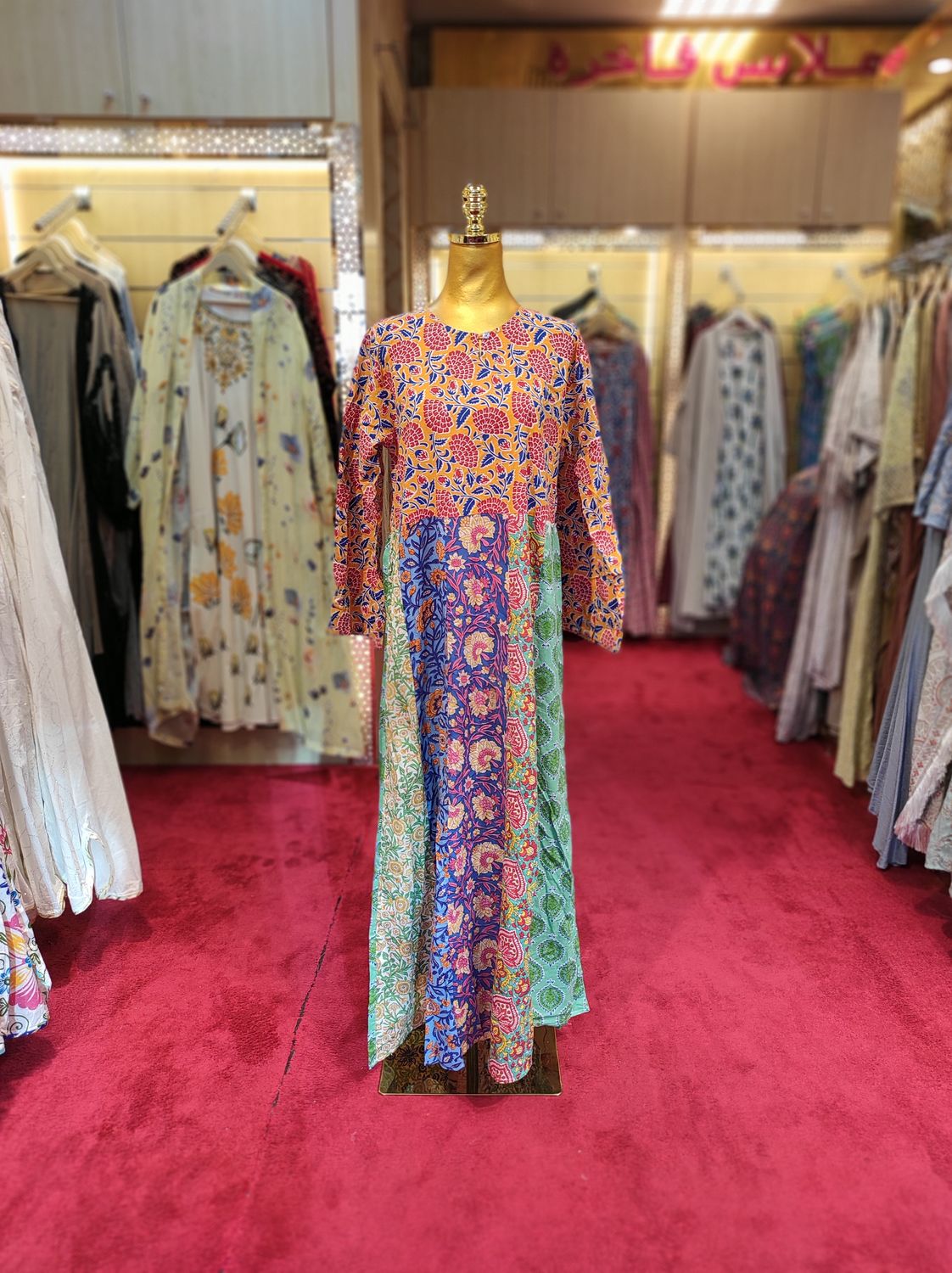 S/M Special Multi Printed Cotton Dress 57&quot; Long Jalabiya
