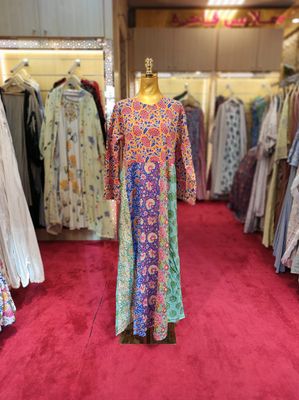 S/M Special Multi Printed Cotton Dress 57&quot; Long Jalabiya