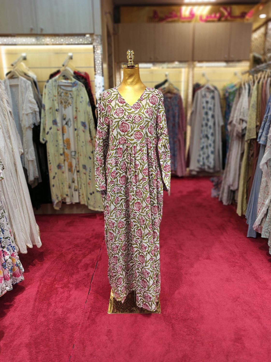S/M Special Multi Printed Cotton Dress 57&quot; Long Jalabiya