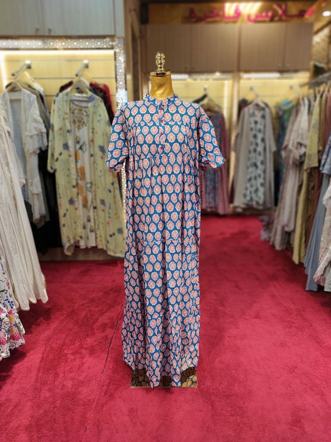 S/M Special Multi Printed Cotton Dress 57&quot; Long Jalabiya