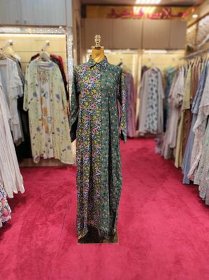 S/M Singapore Printed Cotton Dress 57&quot; Long Jalabiya