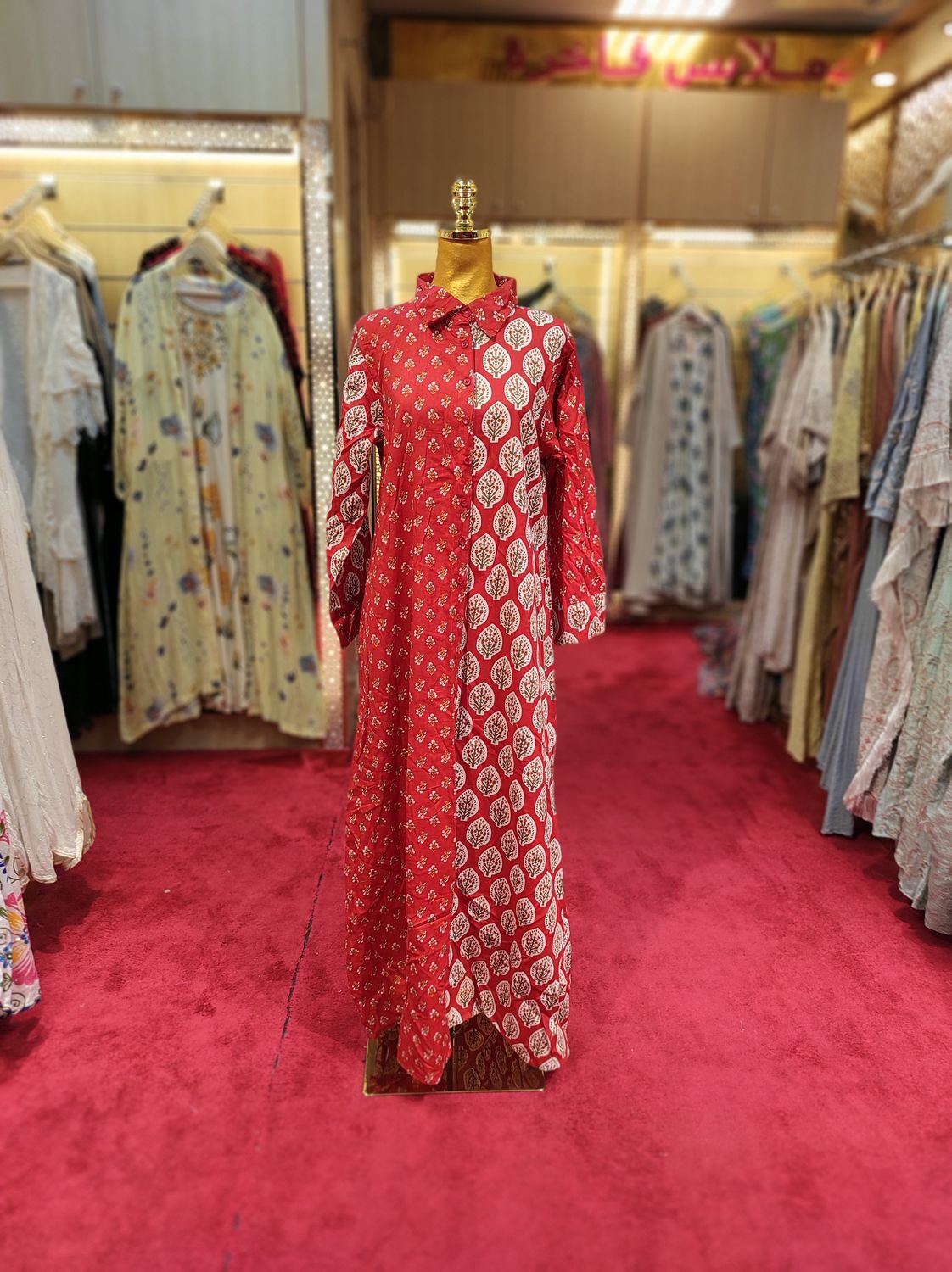 S/M Singapore Printed Cotton Dress 57&quot; Long Jalabiya