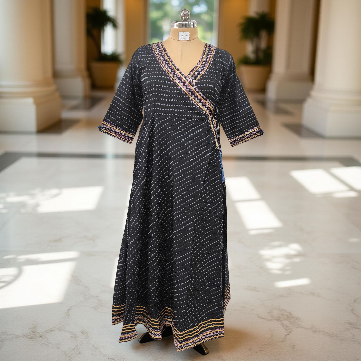 XS/S Priam Printed Cotton Dress 54&quot; Long Jalabiya