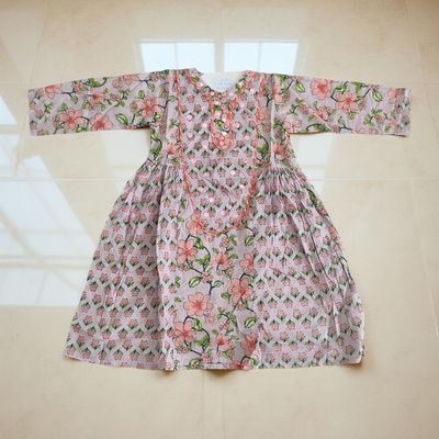 2-3  Year Suf Printed Cotton Dress 30&#39;&#39; Long Jalabiya