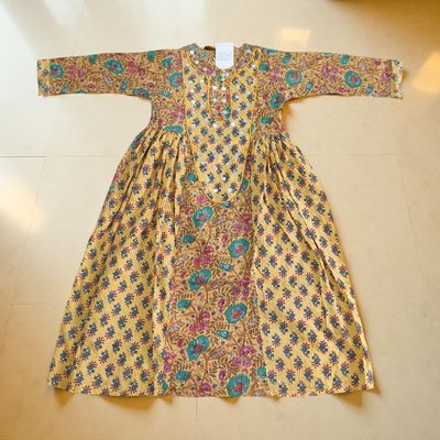 8-9 Year Suf Printed Cotton Girls Dress 42&quot; Long Jalabiya