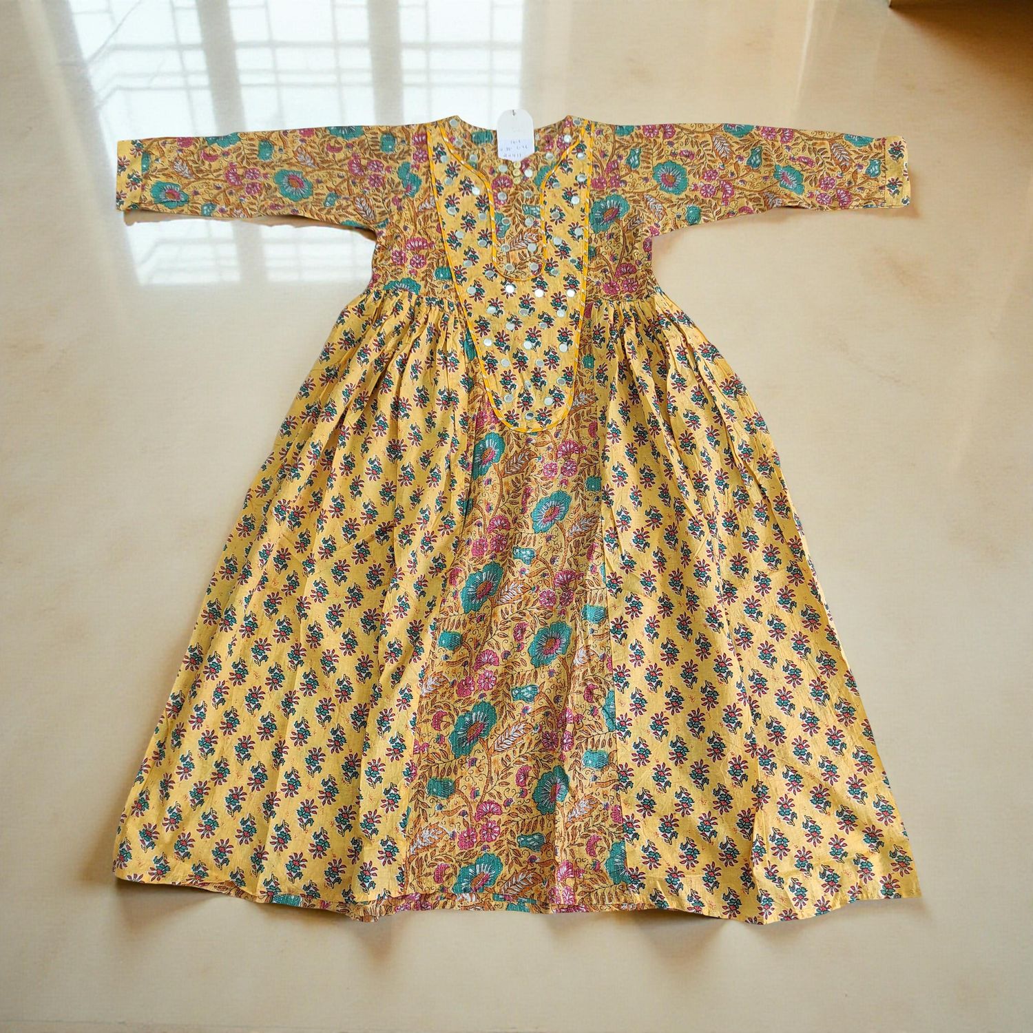 10-11 Year Suf Cotton Girls Dress 46&quot; Long Jalabiya