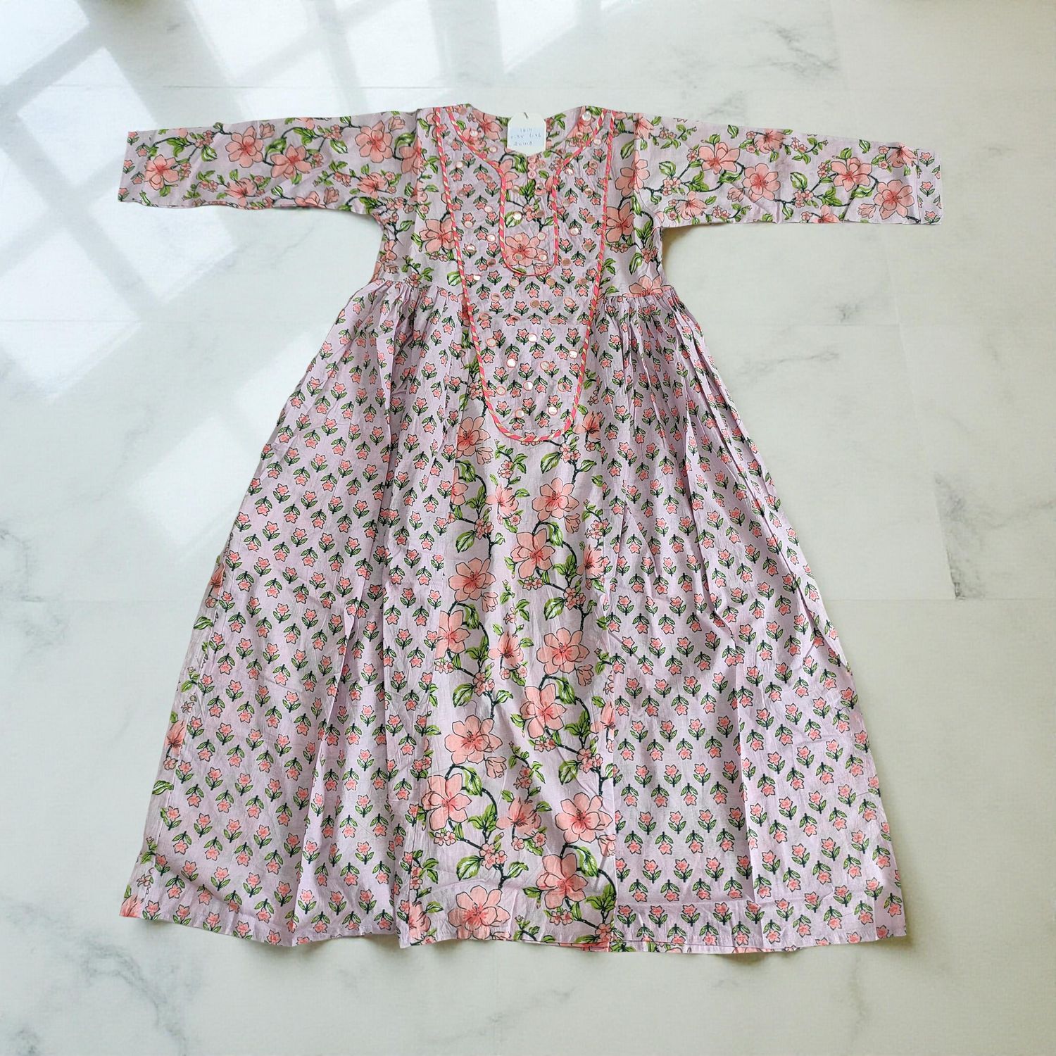 10-11 Year Suf Cotton Girls Dress 46&quot; Long Jalabiya
