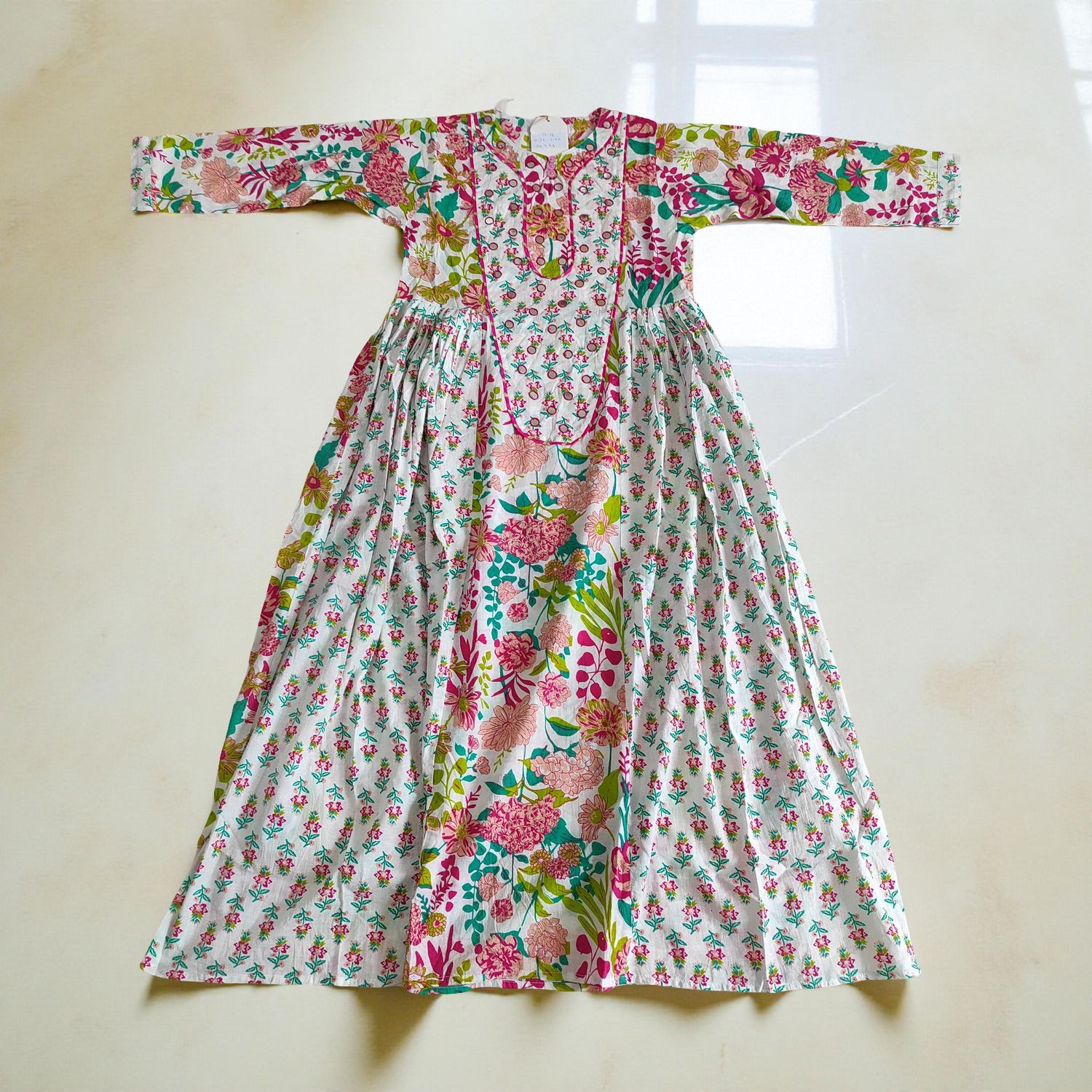 12-13  years Suf Cotton Dress 50&quot; Long Jalabiya
