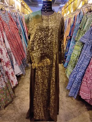 L/XL Cotton Printed Marry Dress 56&quot; Long Jalabiya With Sheila