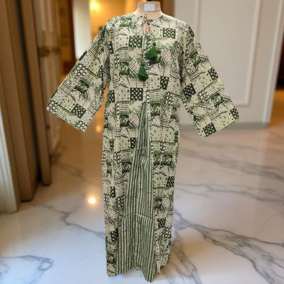 S/M Nobila Printed Cotton Dress 57&quot; Long Jalabiya