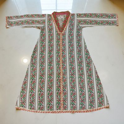 6-7 Year Teena Printed Cotton Girls Dress 38&quot; Long Jalabiya