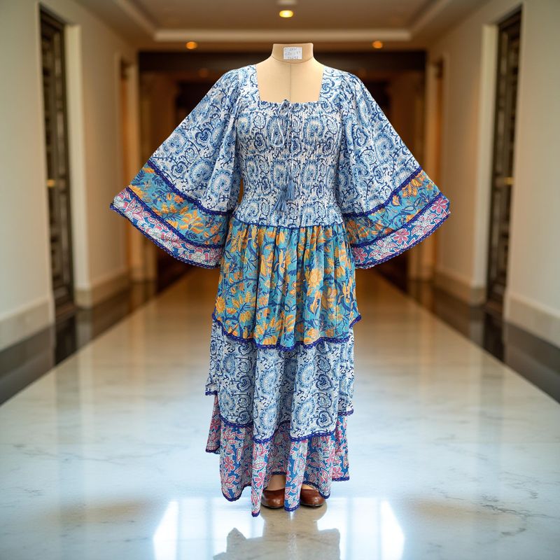 2XL/3XL Rahima Satin Crystal  Dress 57&quot; Long Jalabiya