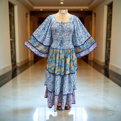 2XL/3XL Rahima Satin Crystal  Dress 57&quot; Long Jalabiya