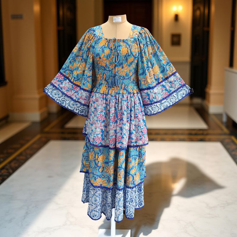 2XL/3XL Rahima Satin Crystal  Dress 57&quot; Long Jalabiya