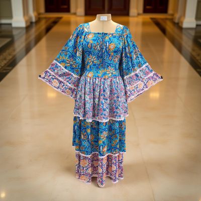 L/XL Rahima Satin Crystal  Dress 57&quot; Long Jalabiya