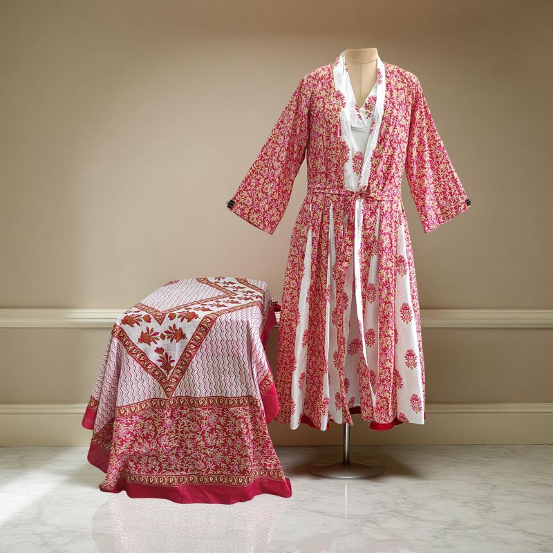 Cotton Jalabiya Dress Abaya Set With Sheila 01