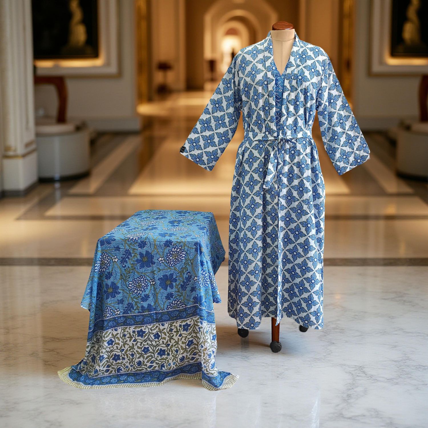 Cotton Jalabiya Dress Abaya Set With Sheila 07