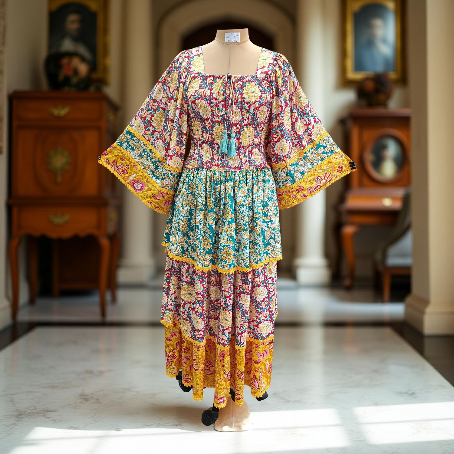 XS/S Rahima Satin Crystal  Dress 54&quot; Long Jalabiya