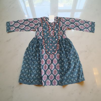 2-3  Year Suf Printed Cotton Dress 30&#39;&#39; Long Jalabiya