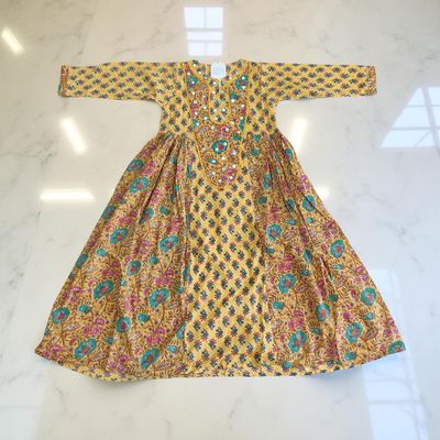 10-11 Year Suf Cotton Girls Dress 46&quot; Long Jalabiya