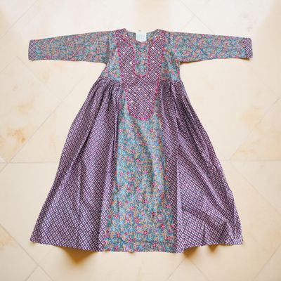 10-11 Year Suf Cotton Girls Dress 46&quot; Long Jalabiya