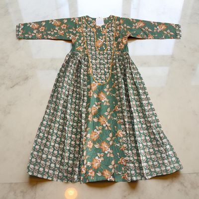 10-11 Year Suf Cotton Girls Dress 46&quot; Long Jalabiya