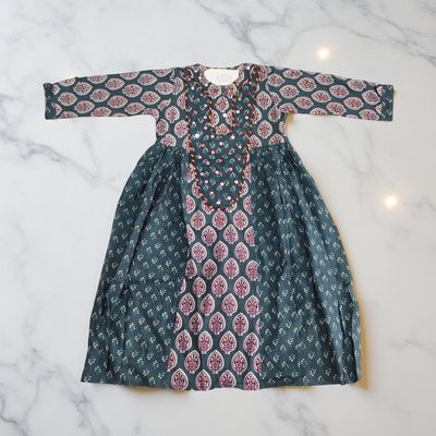 10-11 Year Suf Cotton Girls Dress 46&quot; Long Jalabiya