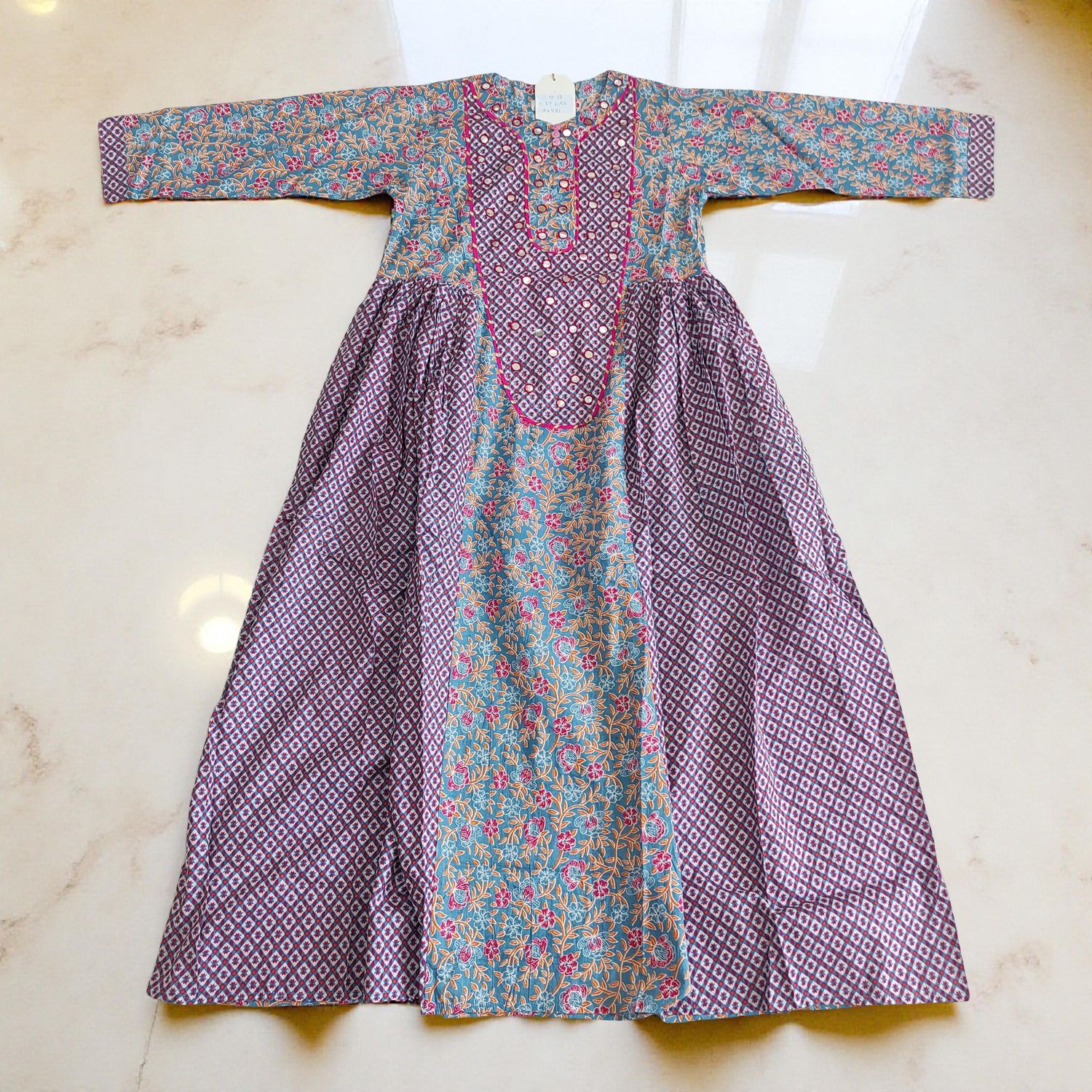 12-13  years Suf Cotton Dress 50&quot; Long Jalabiya