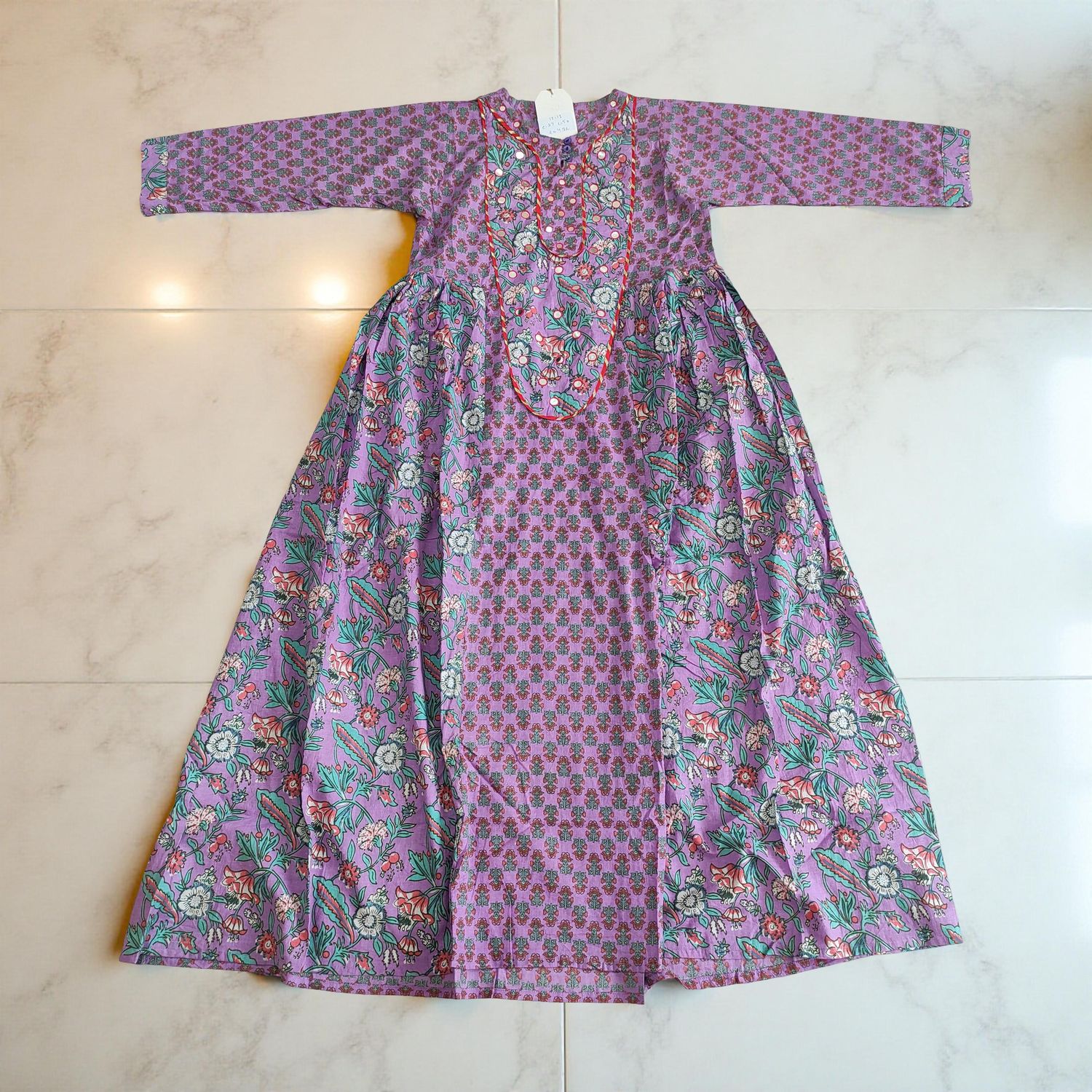 12-13  years Suf Cotton Dress 50&quot; Long Jalabiya