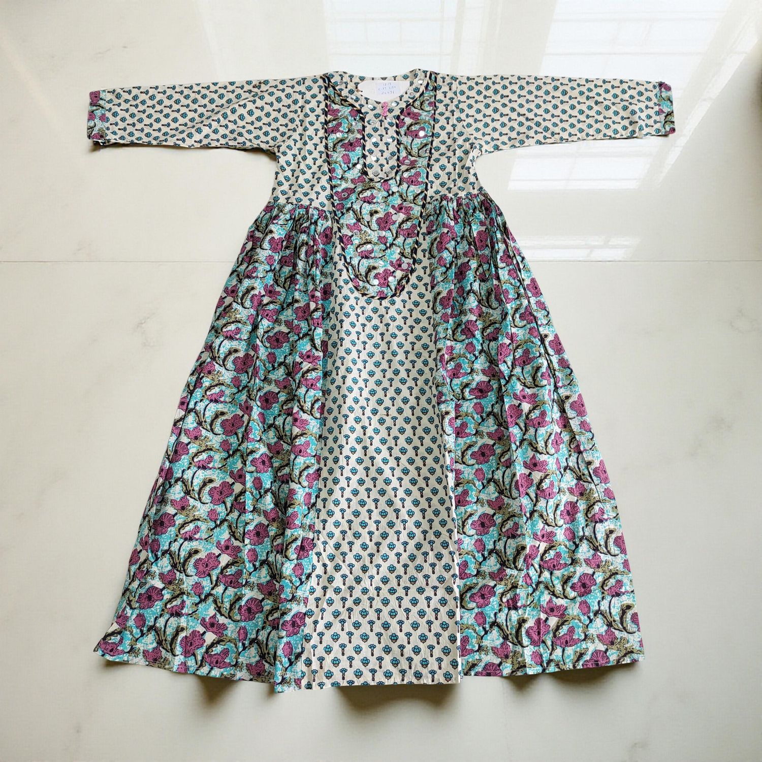 12-13  years Suf Cotton Dress 50&quot; Long Jalabiya