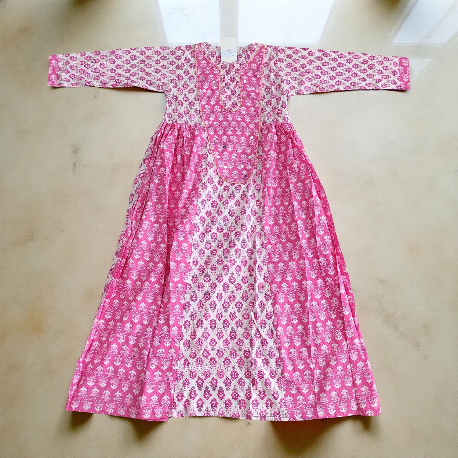 12-13  years Suf Cotton Dress 50&quot; Long Jalabiya