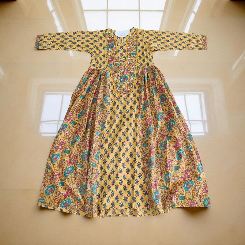 12-13  years Suf Cotton Dress 50&quot; Long Jalabiya