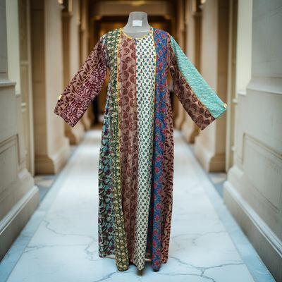 S/M Malaysia Printed Cotton Dress 57&quot; Long Jalabiya