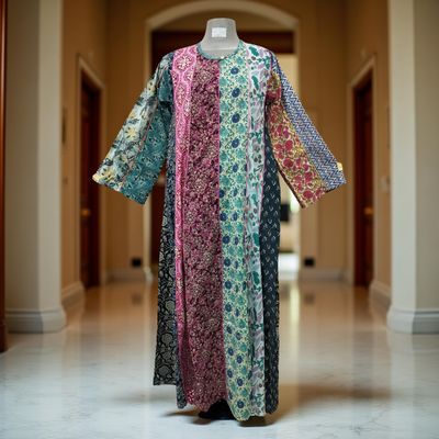 S/M Malaysia Printed Cotton Dress 57&quot; Long Jalabiya