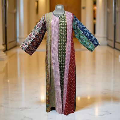 S/M Malaysia Printed Cotton Dress 57&quot; Long Jalabiya
