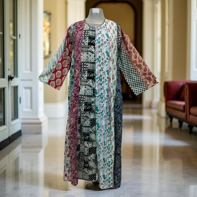 S/M Malaysia Printed Cotton Dress 57&quot; Long Jalabiya