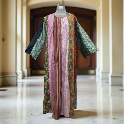 S/M Malaysia Printed Cotton Dress 57&quot; Long Jalabiya