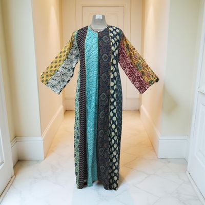 S/M Malaysia Printed Cotton Dress 57&quot; Long Jalabiya