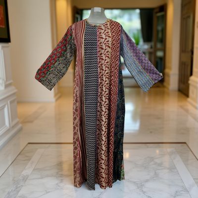 S/M Malaysia Printed Cotton Dress 57&quot; Long Jalabiya