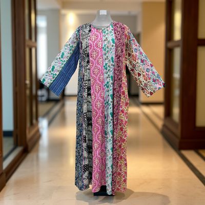 S/M Malaysia Printed Cotton Dress 57&quot; Long Jalabiya