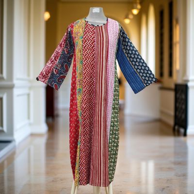 S/M Malaysia Printed Cotton Dress 57&quot; Long Jalabiya
