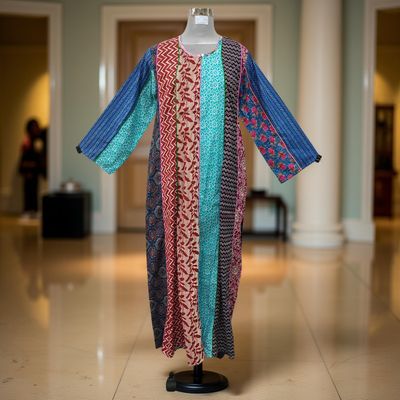 S/M Malaysia Printed Cotton Dress 57&quot; Long Jalabiya