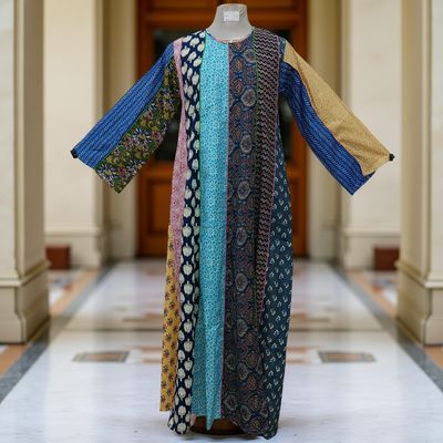 S/M Malaysia Printed Cotton Dress 57&quot; Long Jalabiya