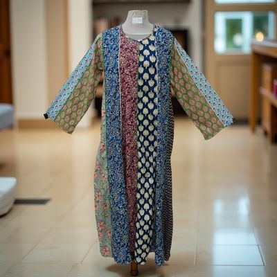 S/M Malaysia Printed Cotton Dress 57&quot; Long Jalabiya