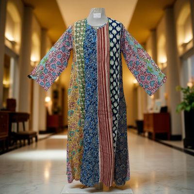 S/M Malaysia Printed Cotton Dress 57&quot; Long Jalabiya