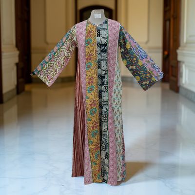 S/M Malaysia Printed Cotton Dress 57&quot; Long Jalabiya